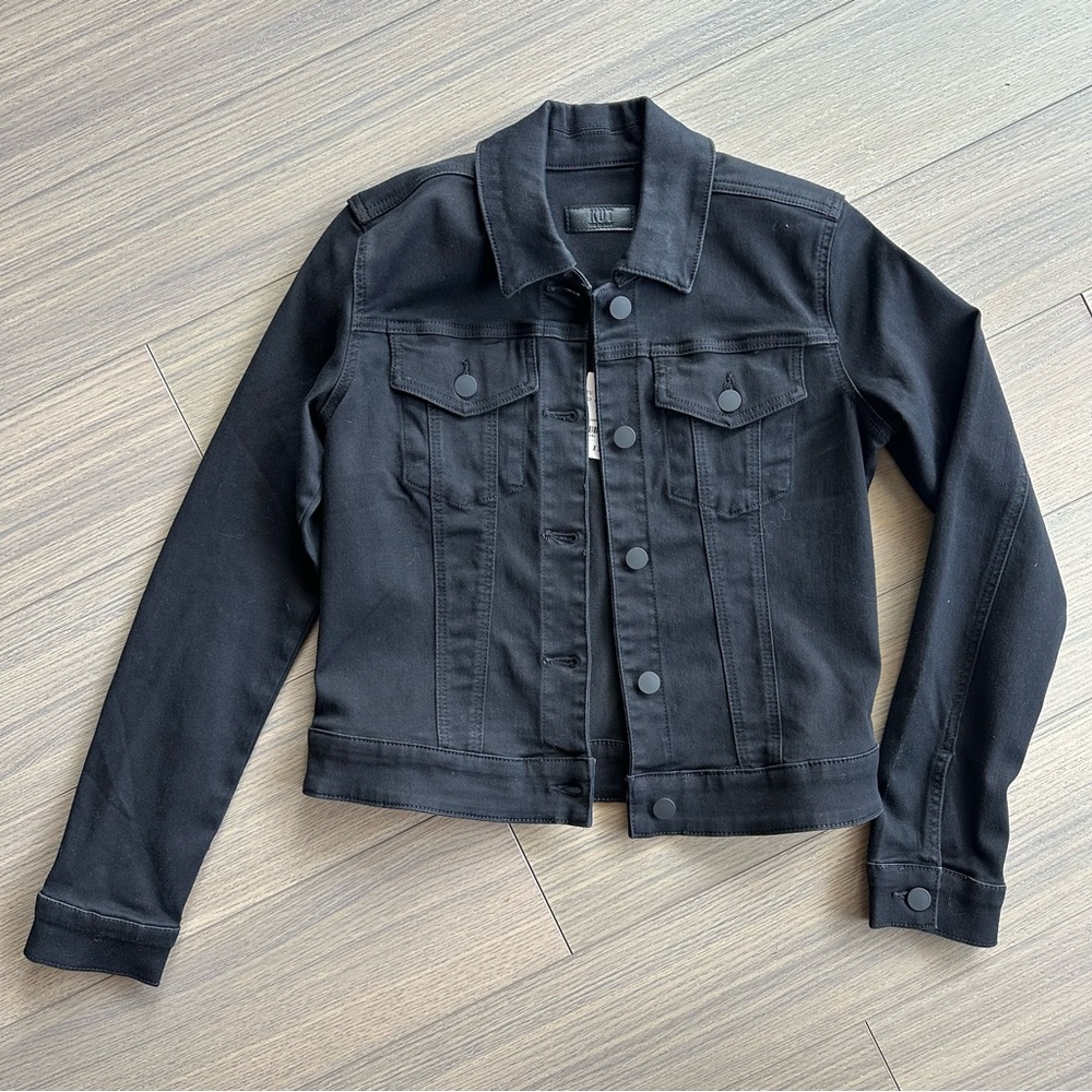 NWT KUT from the Kloth Black Cropped Jean Jacket